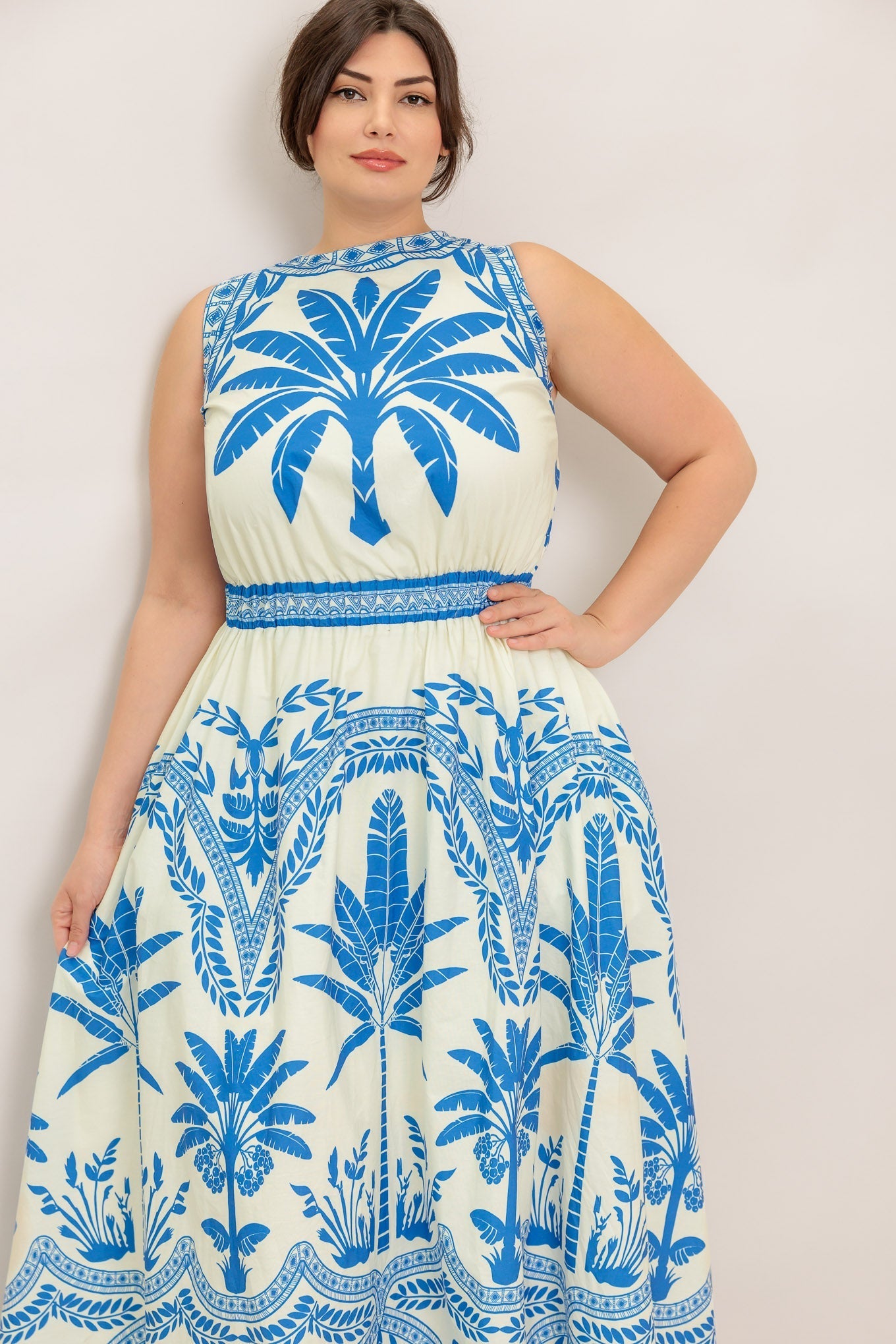 OCEAN PETALS WOVEN MIDI DRESS Flying Tomato